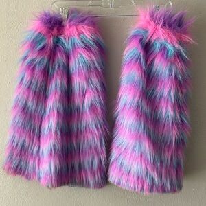 Colorful Furry Leg Warmers